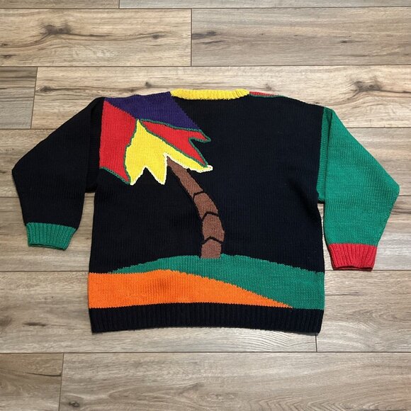 Raquel's Collection Sweater SZ Large Elephant Southwest Fiesta Funky Knit - Picture 9 of 10